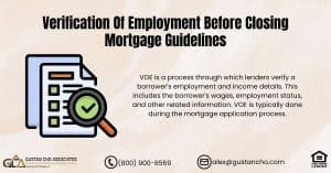 Verification Of Employment Before Closing Mortgage Guidelines