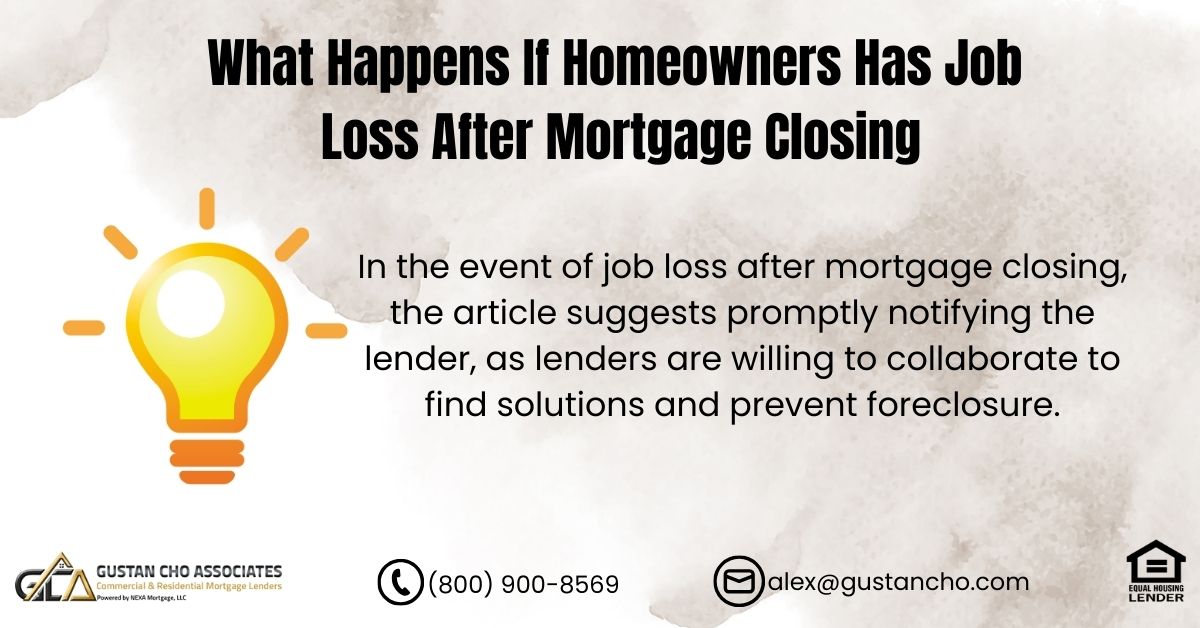 Job Loss After Mortgage Closing