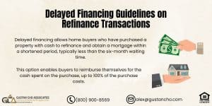 Delayed Financing Guidelines on Refinance Transactions