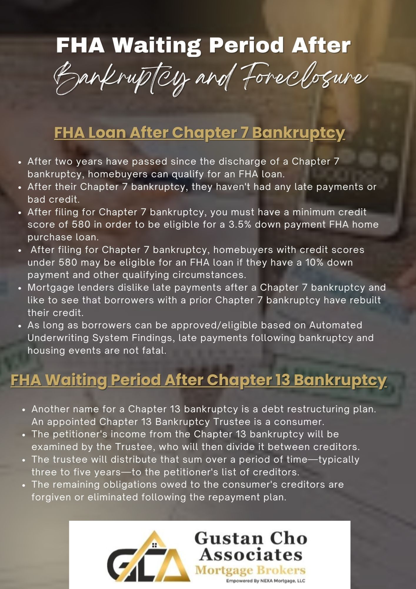 FHA Waiting Period After Chapter 13 Bankruptcy
