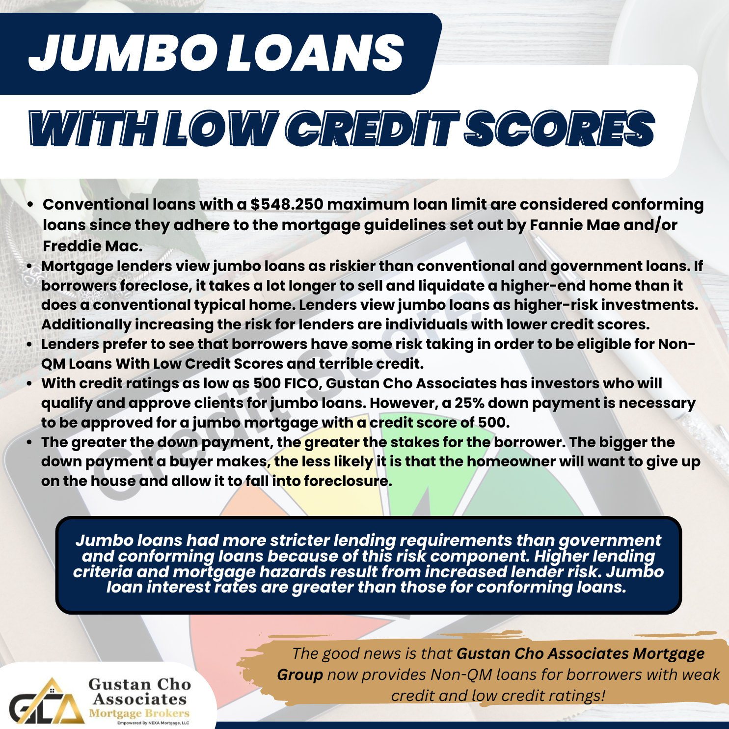 Jumbo Loans With Low Credit Scores