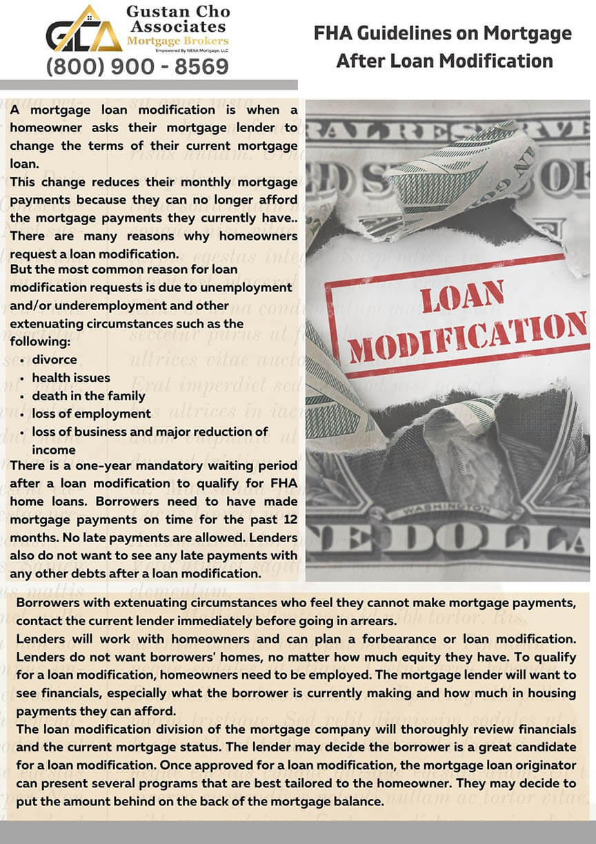 FHA Guidelines on Mortgage After Loan Modification 2