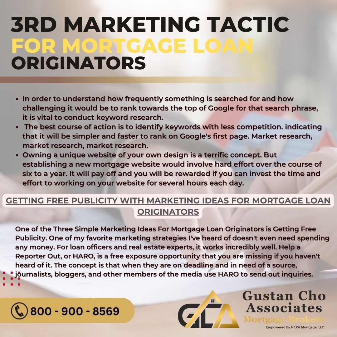 3rd Marketing Tactic For Mortgage Loan Originators