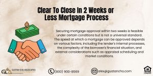 Clear To Close In 2 Weeks or Less Mortgage Process