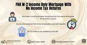 FHA W-2 Income Only Mortgage With No Income Tax Returns