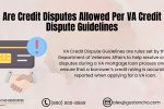 VA Credit Dispute Guidelines