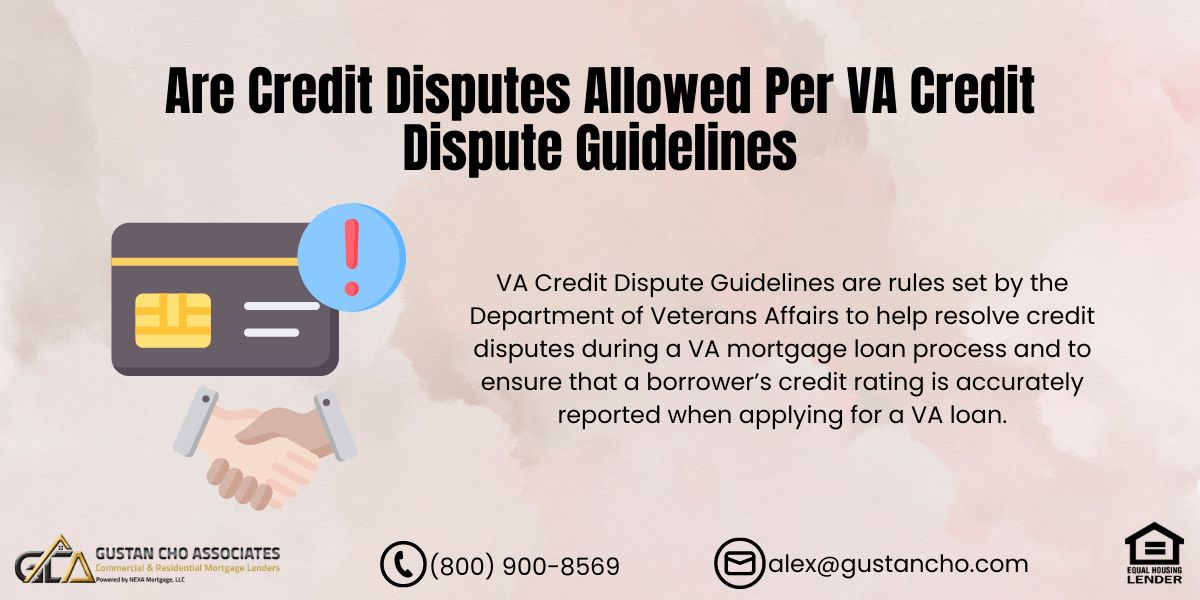 VA Credit Dispute Guidelines