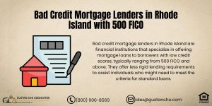 Bad Credit Mortgage Lenders in Rhode Island with 500 FICO
